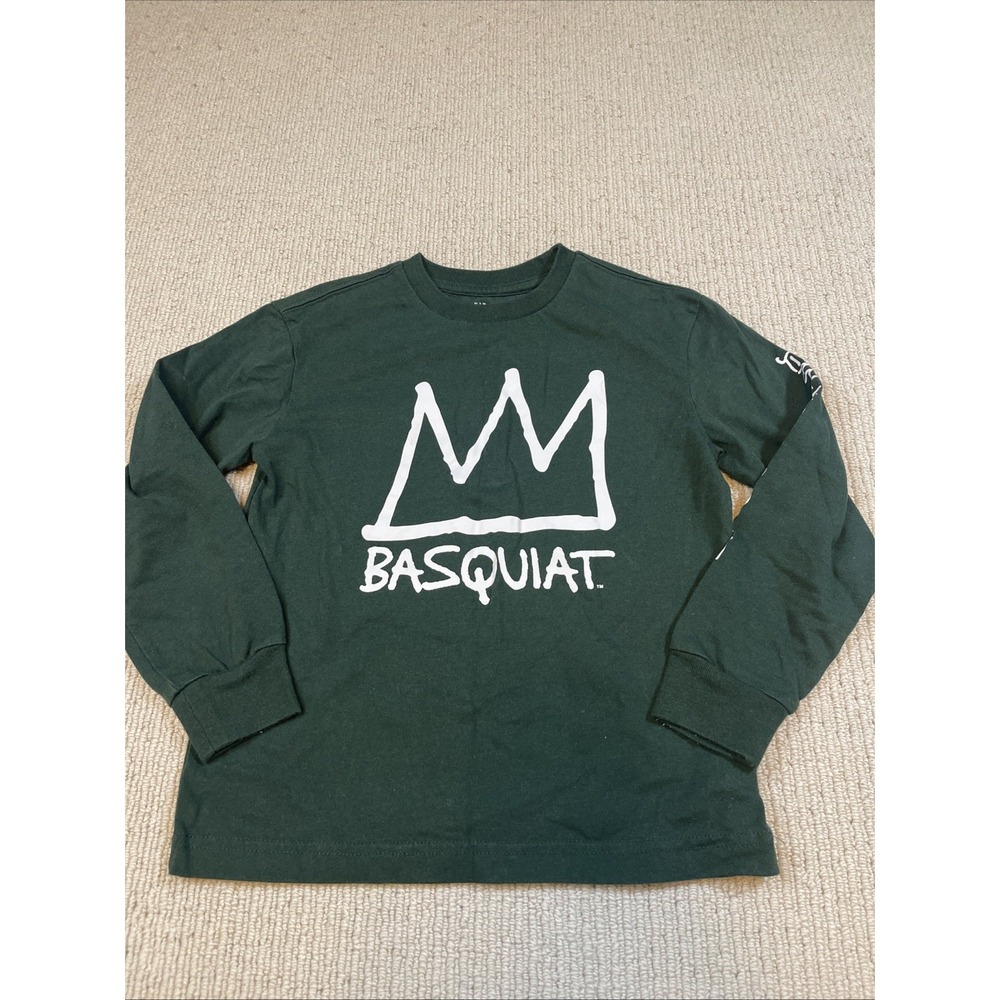GAP KIDS X JEAN-MICHEL BASQUIAT Long Sleeve T Shirt Green Small
